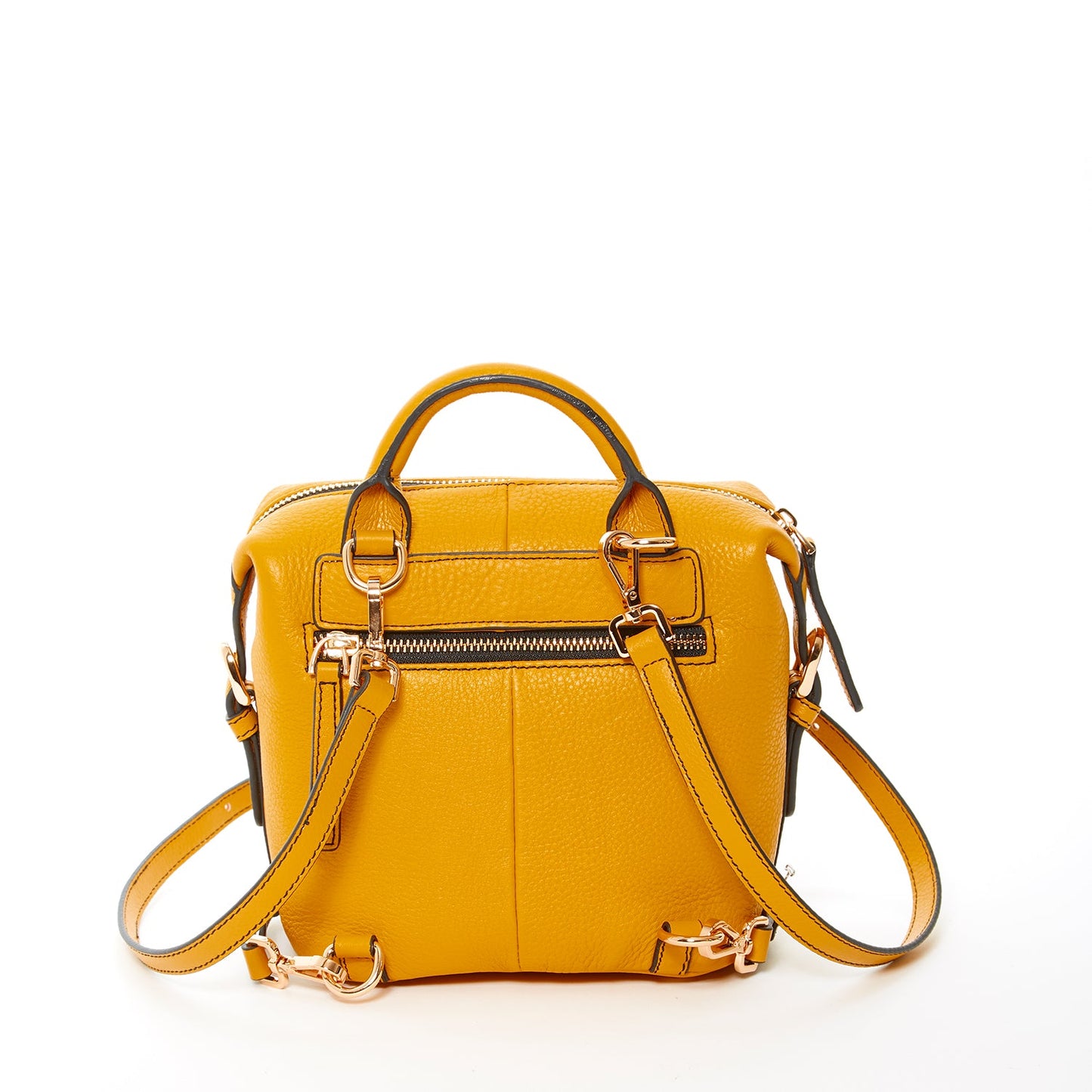 Ashley Small Yellow Leather Backpack