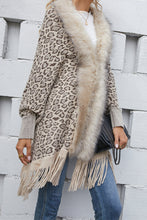 Load image into Gallery viewer, Leopard Fringe Detail Poncho