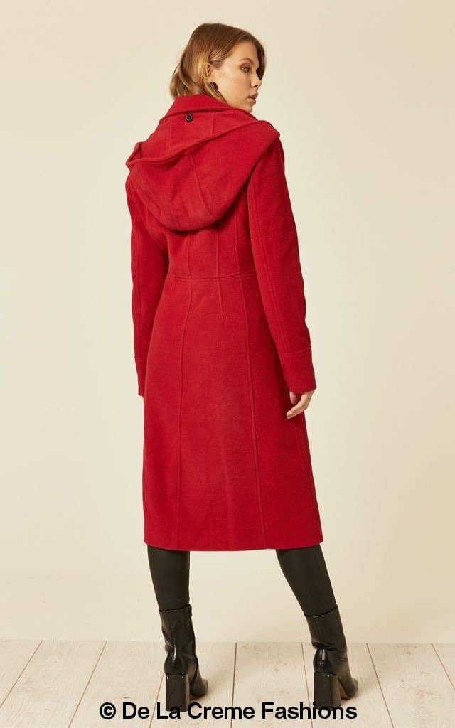 Wool Blend Hooded Mid Length Coat 1704 Jackets & Coats LoveAdora