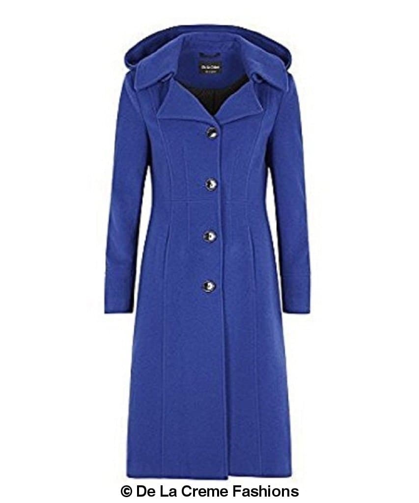 Wool Blend Hooded Mid Length Coat 1704 Jackets & Coats LoveAdora