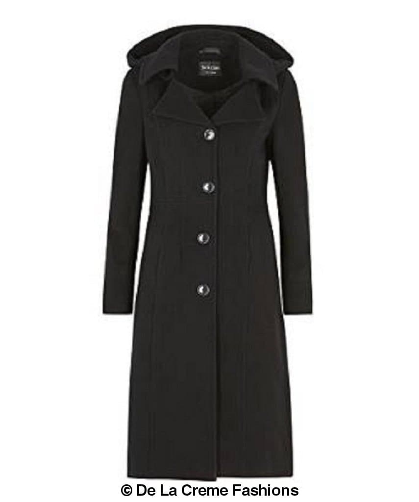 Wool Blend Hooded Mid Length Coat 1704 Jackets & Coats LoveAdora