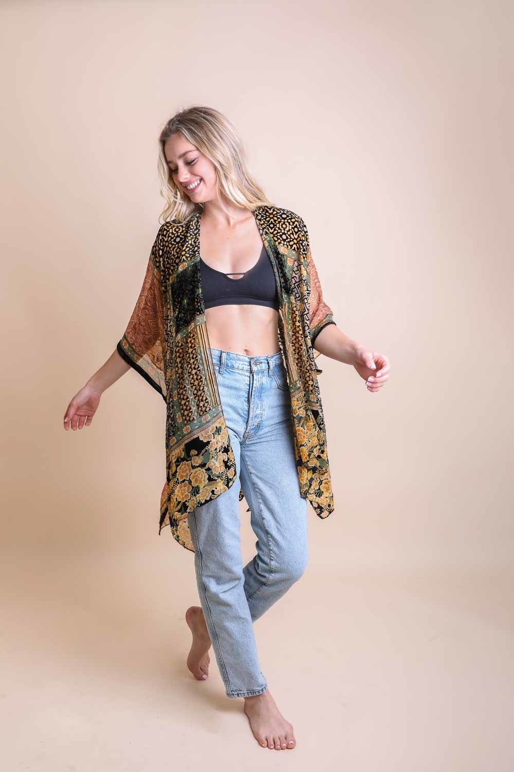 Bohemian Burnout Velvet Kimono