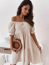 Load image into Gallery viewer, Full Size Ruffled Off-Shoulder Short Sleeve Dress