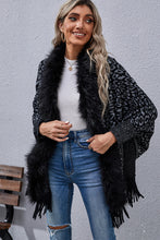 Load image into Gallery viewer, Leopard Fringe Detail Poncho