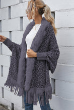 Load image into Gallery viewer, Leopard Fringe Detail Poncho