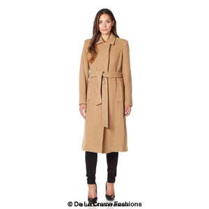 Cashmere Blend Tweed Contrast Belted Coat