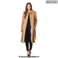 Load image into Gallery viewer, Cashmere Blend Tweed Contrast Belted Coat