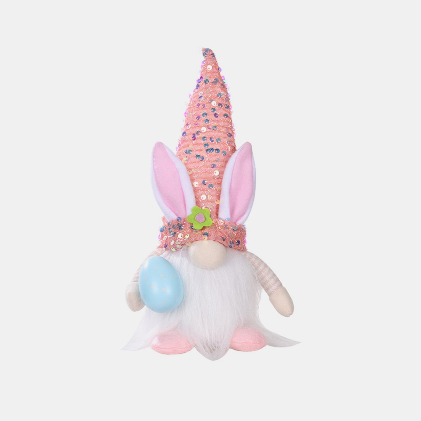 Whimsical Easter Gnome with Sequin Hat and Bunny Ears