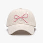 Elegant Bow Embroidered Cotton Baseball Cap