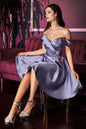 Satin Off the shoulder Сoquettish Elegant Short Cocktail & Homecoming Dress CDCD0140