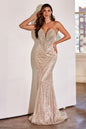 Strapless Fitted Embellished Beads Sheer Back Long Prom Dress CDCD0216