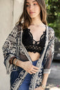 Contrast Mesh Cotton Lace Kimono