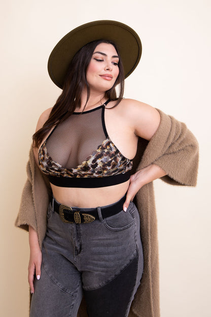 Curvy Adanna Leopard Bralette