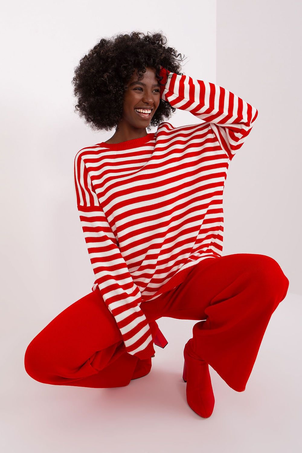 Striped blouse and trousers