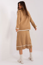 Load image into Gallery viewer, Elegant green ribbed midi dress with puff sleeves by Badu brand