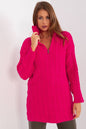 Elegant fuchsia pink cable knit cocoon cardigan by Badu fashion brand