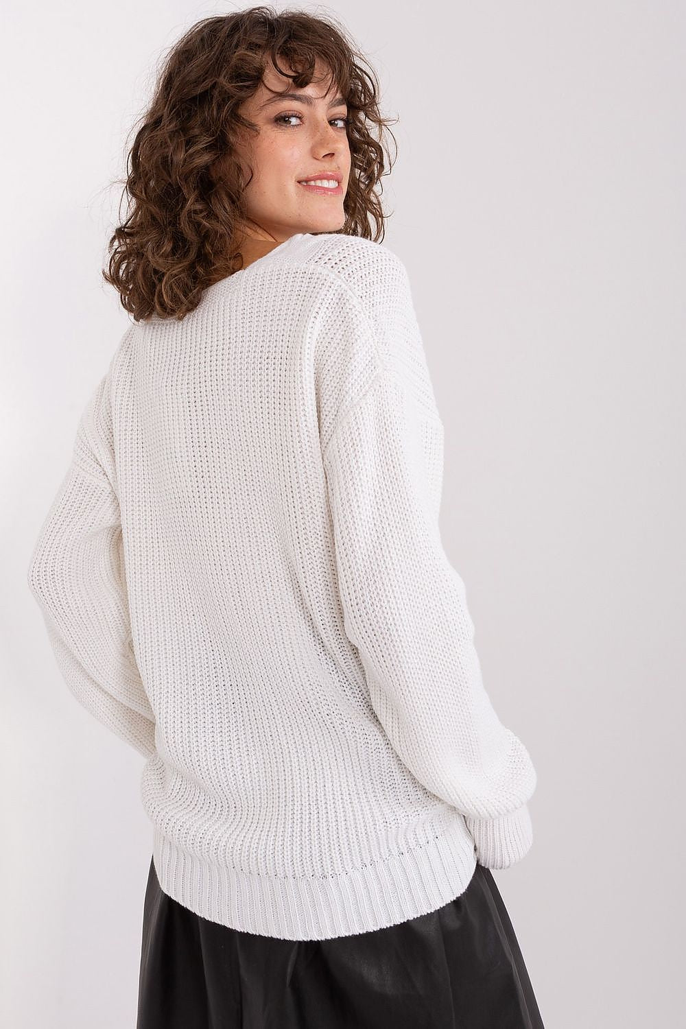 Elegant Oversized White Textured Blouse by Badu