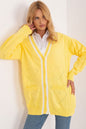 Vibrant yellow waterproof hooded raincoat by Badu, lightweight and stylish protection from the elements.