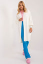 Elegant white longline robe coat with tie belt by Badu fashion brand