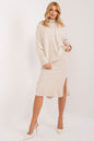 Elegant sleeveless midi dress with overlay by Badu, model posing against plain white background