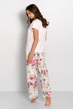 Load image into Gallery viewer, Elegant floral print pajamas with a comfortable white top, ideal for a relaxing night&#39;s sleep.