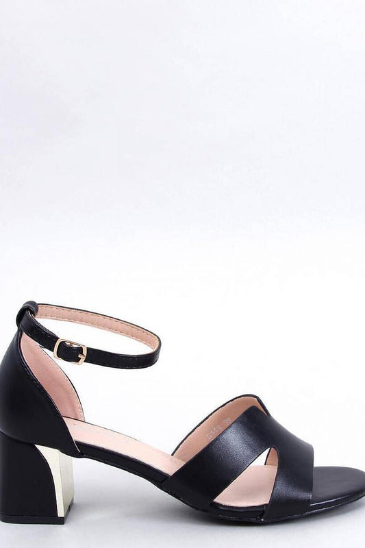 Low Heel Black Strap Sandals