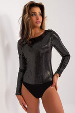 Load image into Gallery viewer, Elegant Lace-Trimmed Bodysuit in Black by Badu