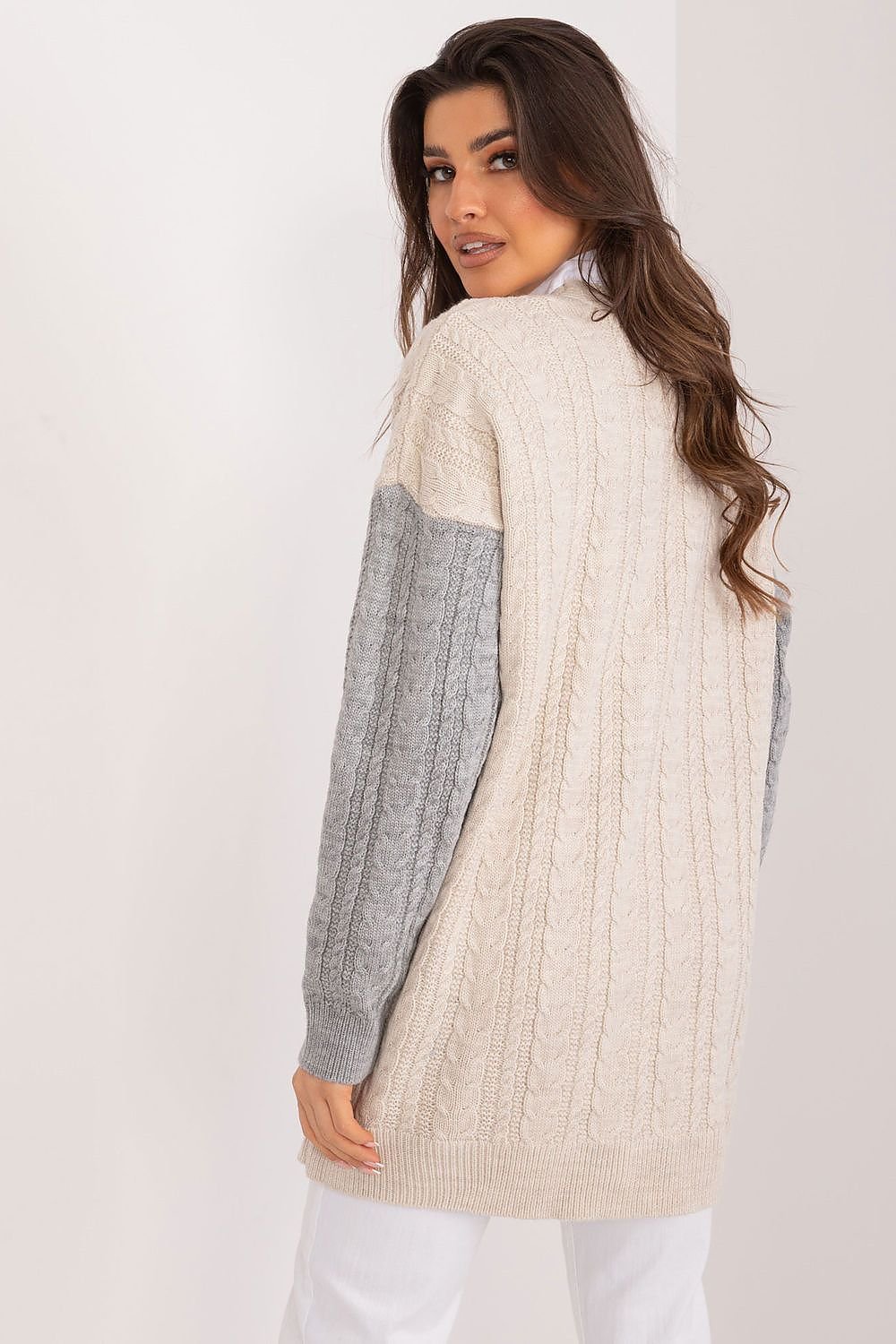 Cozy Faux Fur Trimmed Cable Knit Sweater Dress