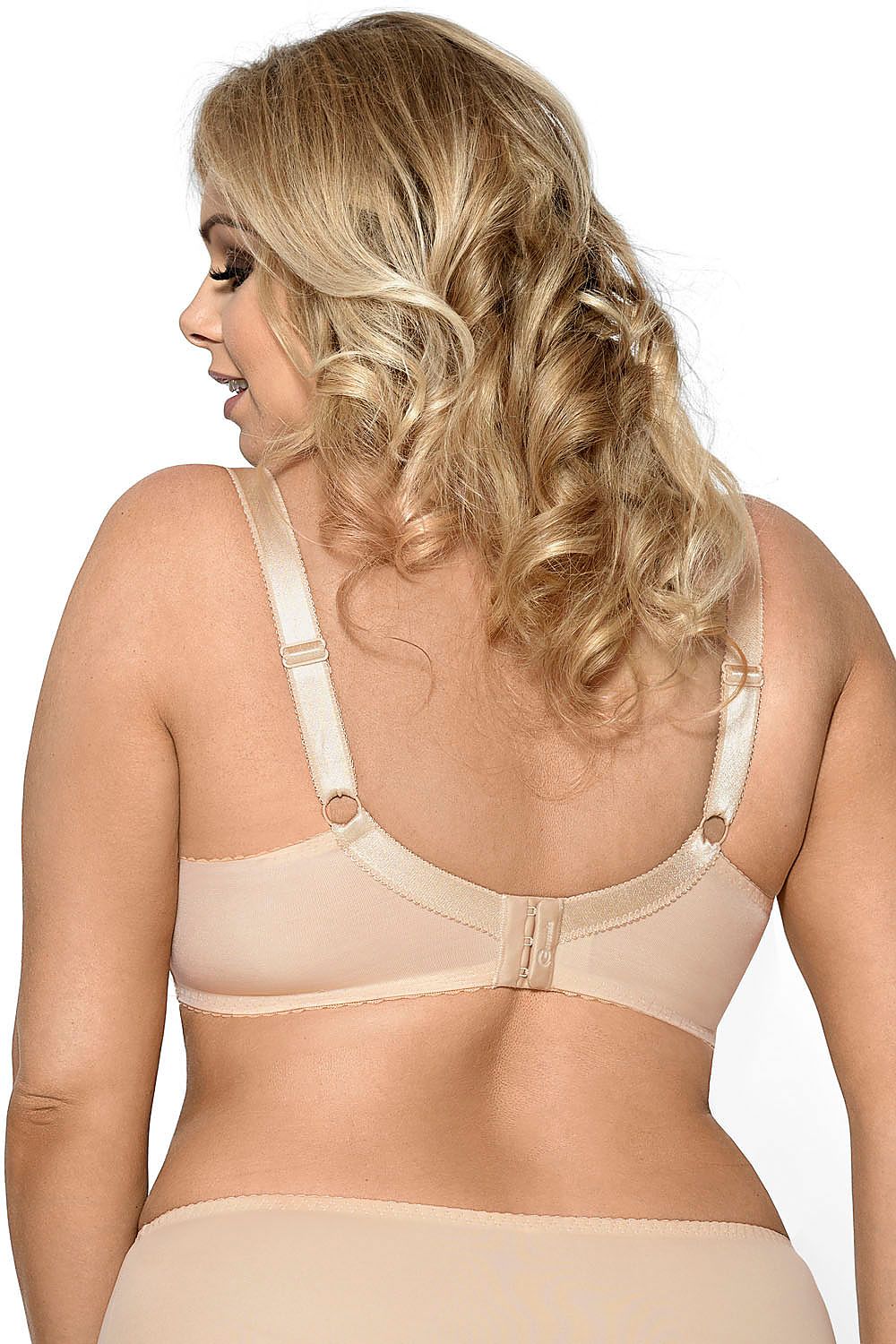 Soft Gorsenia Lingerie - Delicate blush-toned brassiere with beautiful flowing blonde locks