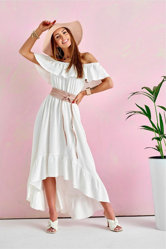 White Asymmetrical Maxi Daydress Roco Fashion