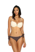 Load image into Gallery viewer, Elegant two-piece swimsuit by Etna, featuring a lightly padded underwire bikini top with a center twist detail and matching cheeky-style bottoms.