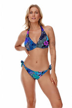 Load image into Gallery viewer, Vibrant floral printed swimming bra from the Lupo Line collection, featuring a supportive halter neckline and flattering bikini bottoms for a stylish and comfortable beachwear look.