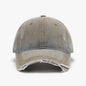 Distressed Washed Adjustable Baseball Cap - A rugged and casual grey cap with a worn, vintage-inspired look.