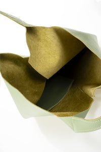 Arina Mint Leather Hobo Handbag Made in Italy inside 