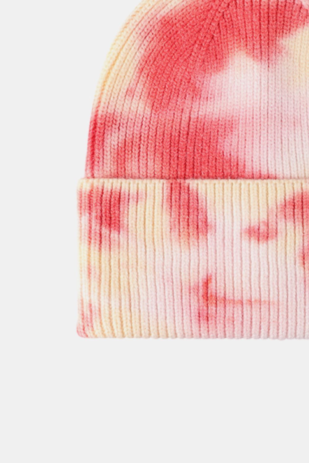 Vibrant Tie-Dye Cuffed Rib-Knit Beanie Hat