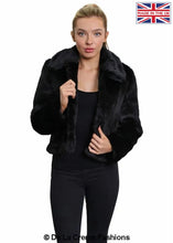 Load image into Gallery viewer, De La Creme Womens Faux Fur Cropped Aviator Bomber Jackets &amp; Coats LoveAdora
