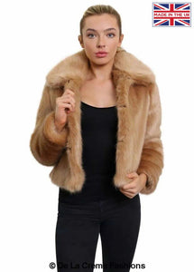 De La Creme Womens Faux Fur Cropped Aviator Bomber Jackets & Coats LoveAdora