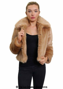 De La Creme Womens Faux Fur Cropped Aviator Bomber Jackets & Coats LoveAdora