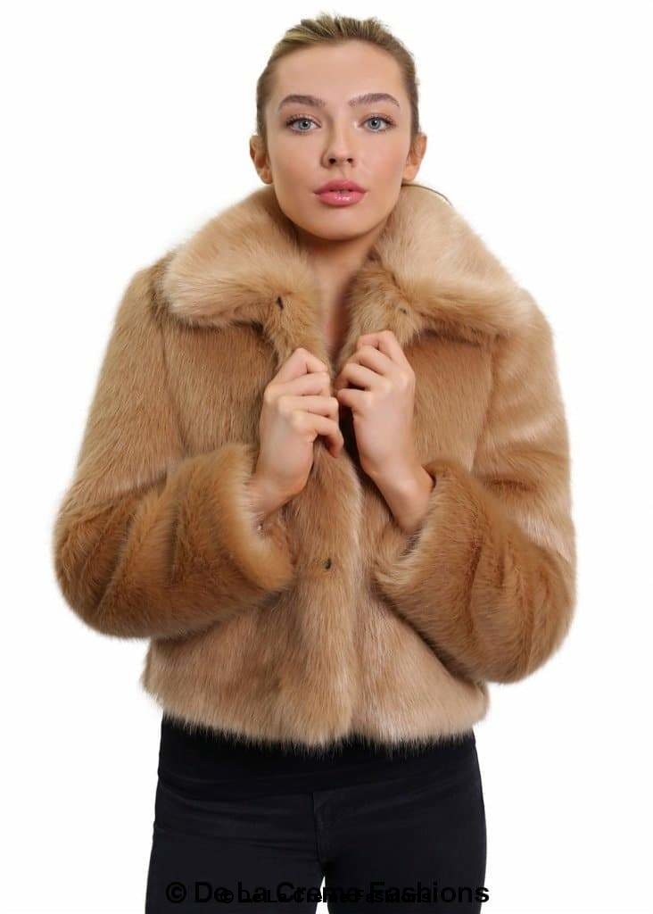 De La Creme Womens Faux Fur Cropped Aviator Bomber Jackets & Coats LoveAdora