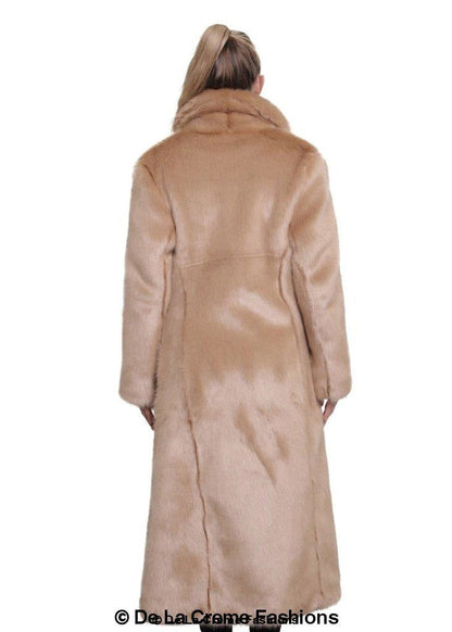 De La Creme - Womens Faux Fur Long Coat