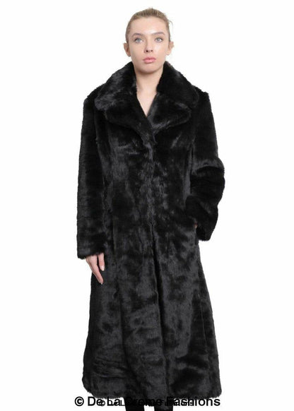 De La Creme - Womens Faux Fur Long Coat