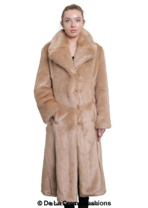 De La Creme - Womens Faux Fur Long Coat