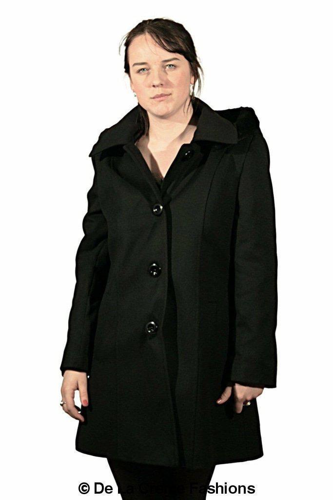 De La Creme - Women's Faux Fur Trim Hooded Coat Jackets & Coats LoveAdora