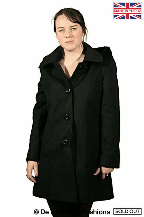 De La Creme - Women's Faux Fur Trim Hooded Coat