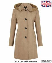 Load image into Gallery viewer, De La Creme - Women&#39;s Faux Fur Trim Hooded Coat Jackets &amp; Coats LoveAdora