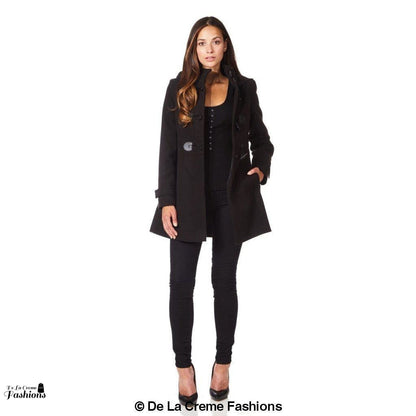 Hooded Toggle Fastened Slim Fit Coat Jackets & Coats LoveAdora