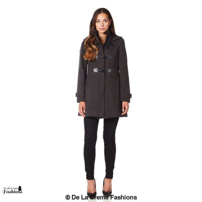 Hooded Toggle Fastened Slim Fit Coat Jackets & Coats LoveAdora