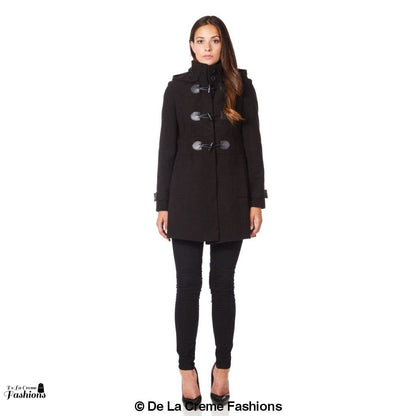 Hooded Toggle Fastened Slim Fit Coat Jackets & Coats LoveAdora