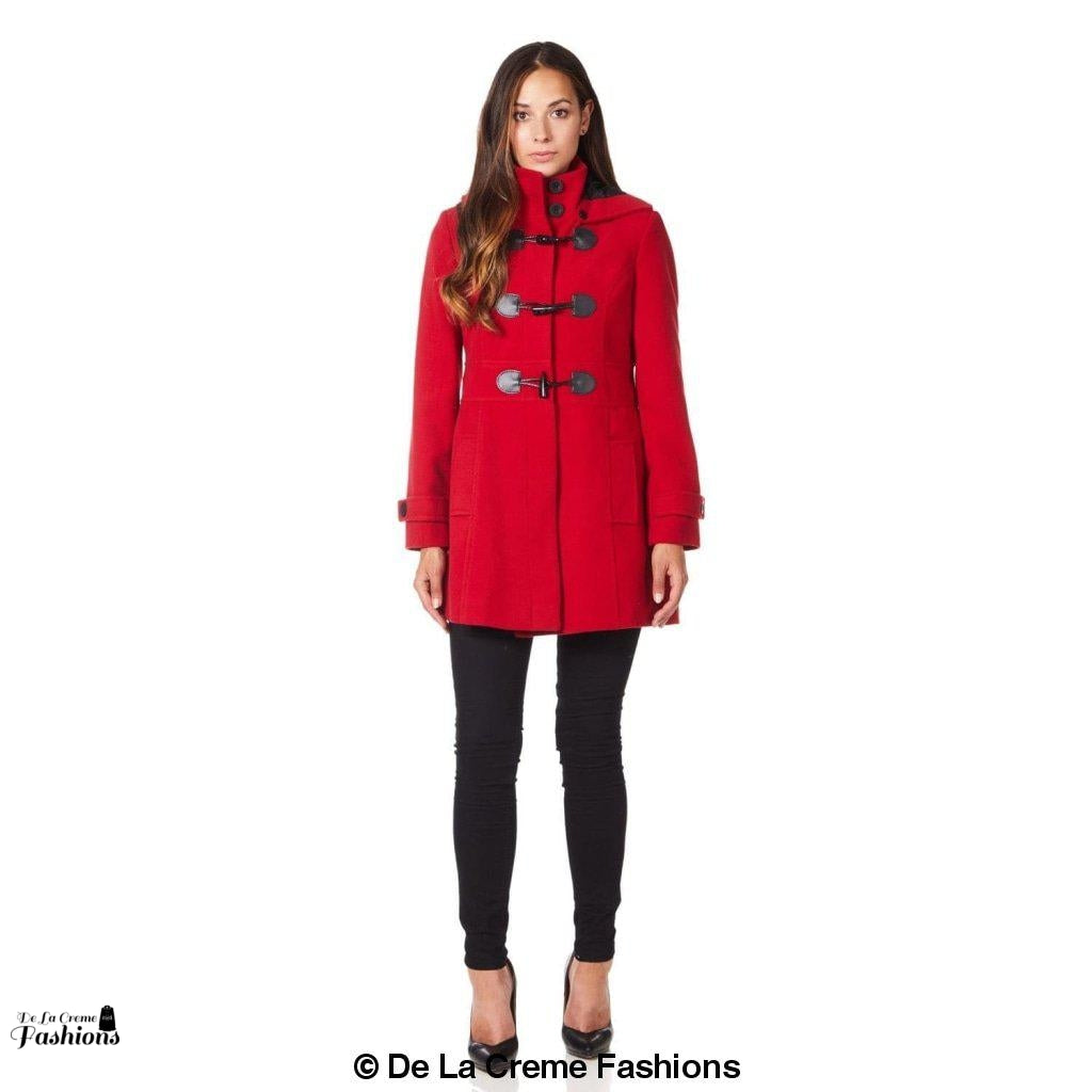 Hooded Toggle Fastened Slim Fit Coat Jackets & Coats LoveAdora