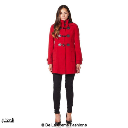 Hooded Toggle Fastened Slim Fit Coat Jackets & Coats LoveAdora